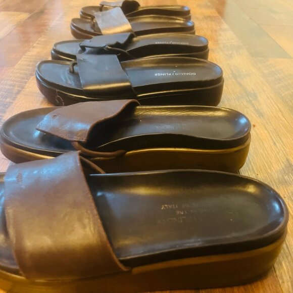 Donald Pliner Fiji Slide Wedge Sandals Women 7.5 Thong Platform - BLACK - Picture 7 of 9